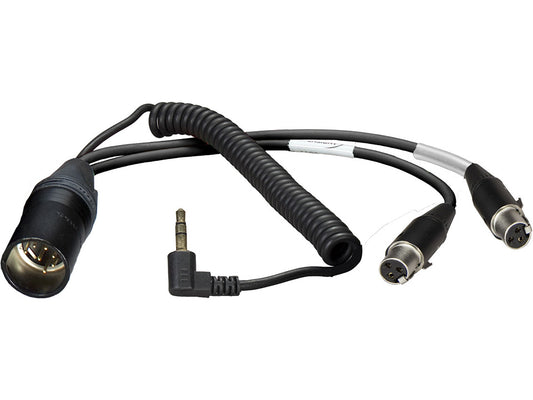 HBYA7-TA3F-35W - Y-Cable for Mixer/Camera Loom - 2x TA3F + 3.5 mm TRS 90°