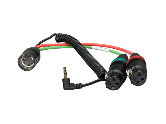 HBYA7-35W - Y-Cable for Mixer/Camera Loom - 2x XLR-3F + 35mm TRS 90°