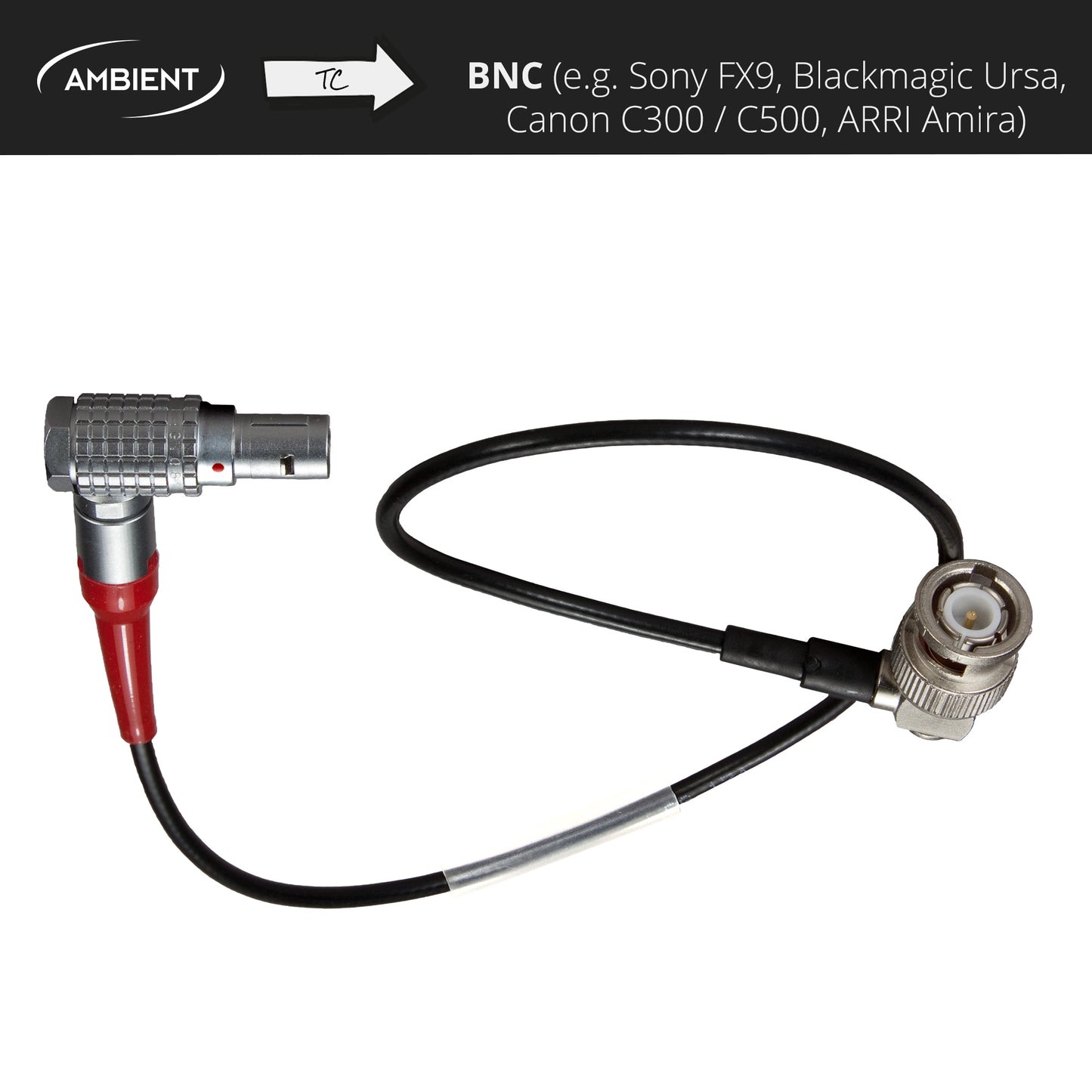 LTC-OUT-RA90 - Timecode Cable Push-Pull 5-pin 90° (Lemo compatible) to BNC 90°