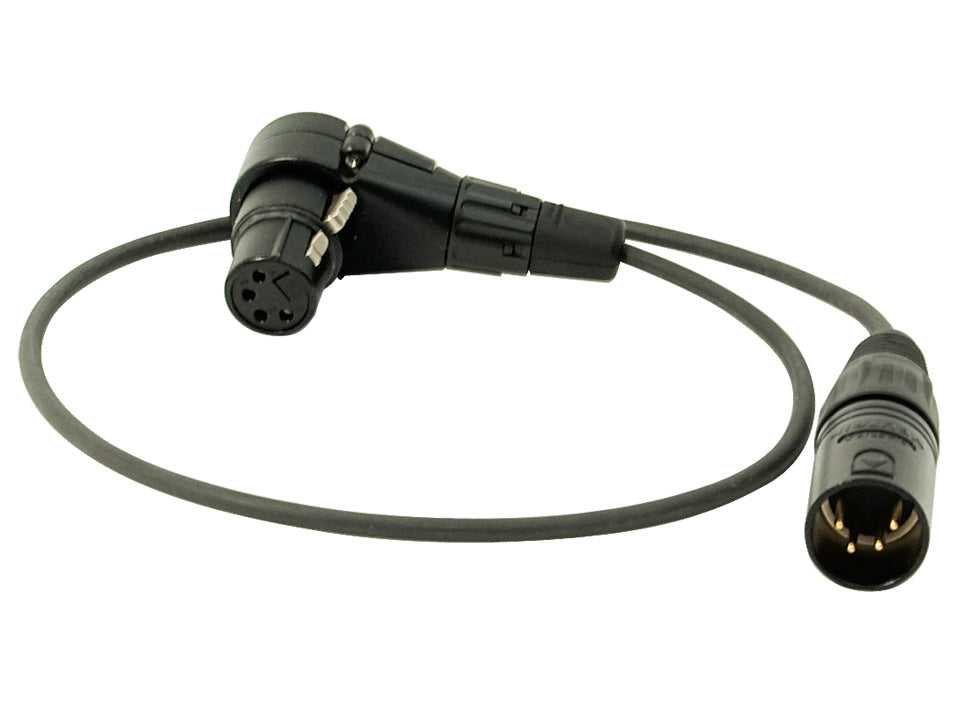 AK-XLR4-90 - Adapterkabel XLR-4F/90° / XLR-4M