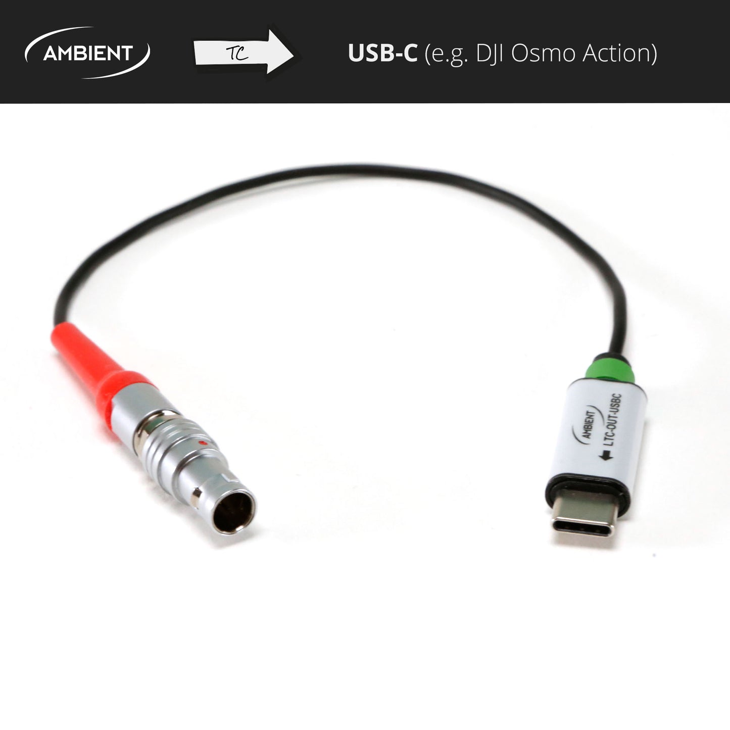 LTC-OUT USB-C - Timecodekabel PushPull-5-Pol (Lemo-kompatibel) auf USB-C (digital audio)