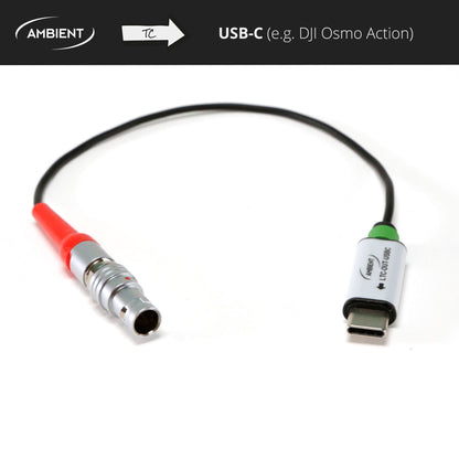 LTC-OUT USB-C - Timecodekabel PushPull-5-Pol (Lemo-kompatibel) auf USB-C (digital audio)
