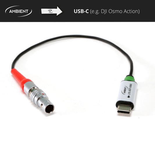 LTC-OUT USB-C - Timecode Cable PushPull-5-pin (Lemo-compatible) to USB-C (digital audio)