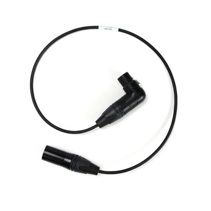 Microphone cable (mono) XLR-3F (90°) to XLR-3M (MK0.5-90)