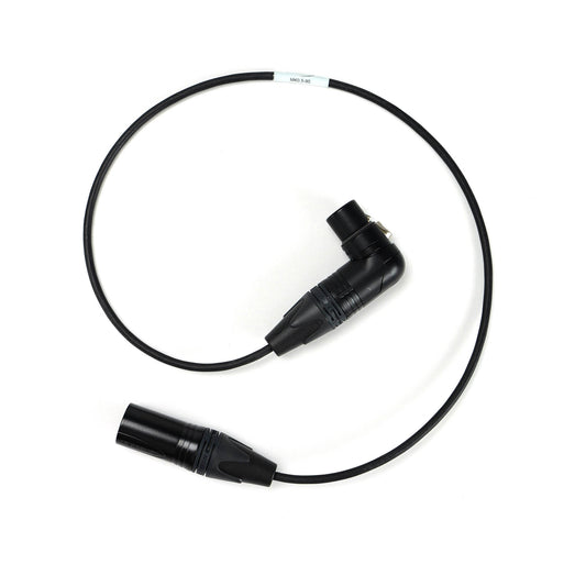 Microphone cable (mono) XLR-3F (90°) to XLR-3M (MK0.5-90)