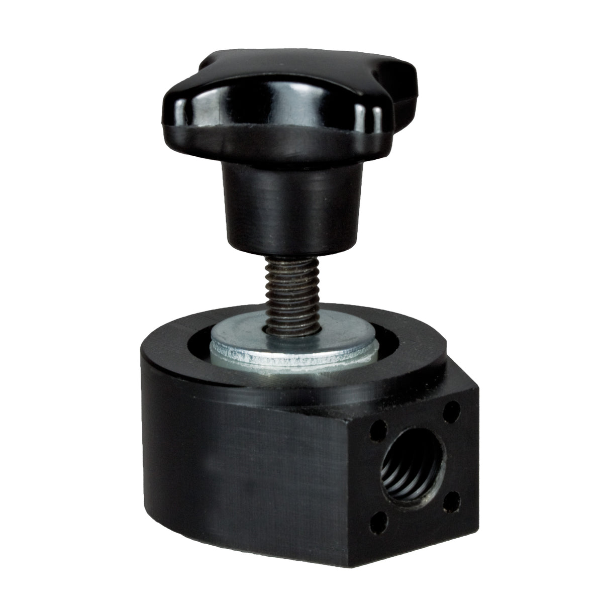 Flanschadapter QFR mit Kreuzgriff, Unterlegscheiben und seitlichem 3/8"-Innengewinde