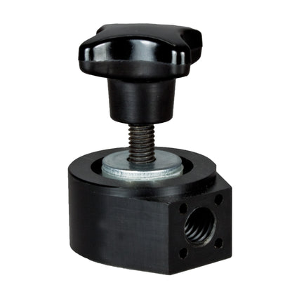 Flanschadapter QFR mit Kreuzgriff, Unterlegscheiben und seitlichem 3/8"-Innengewinde