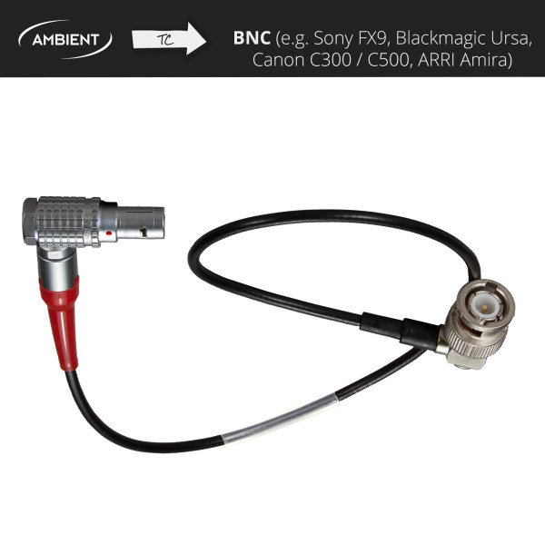 LTC-OUT-RA90 - Timecode Cable PushPull-5-pin 90° (Lemo-compatible) to BNC 90°
